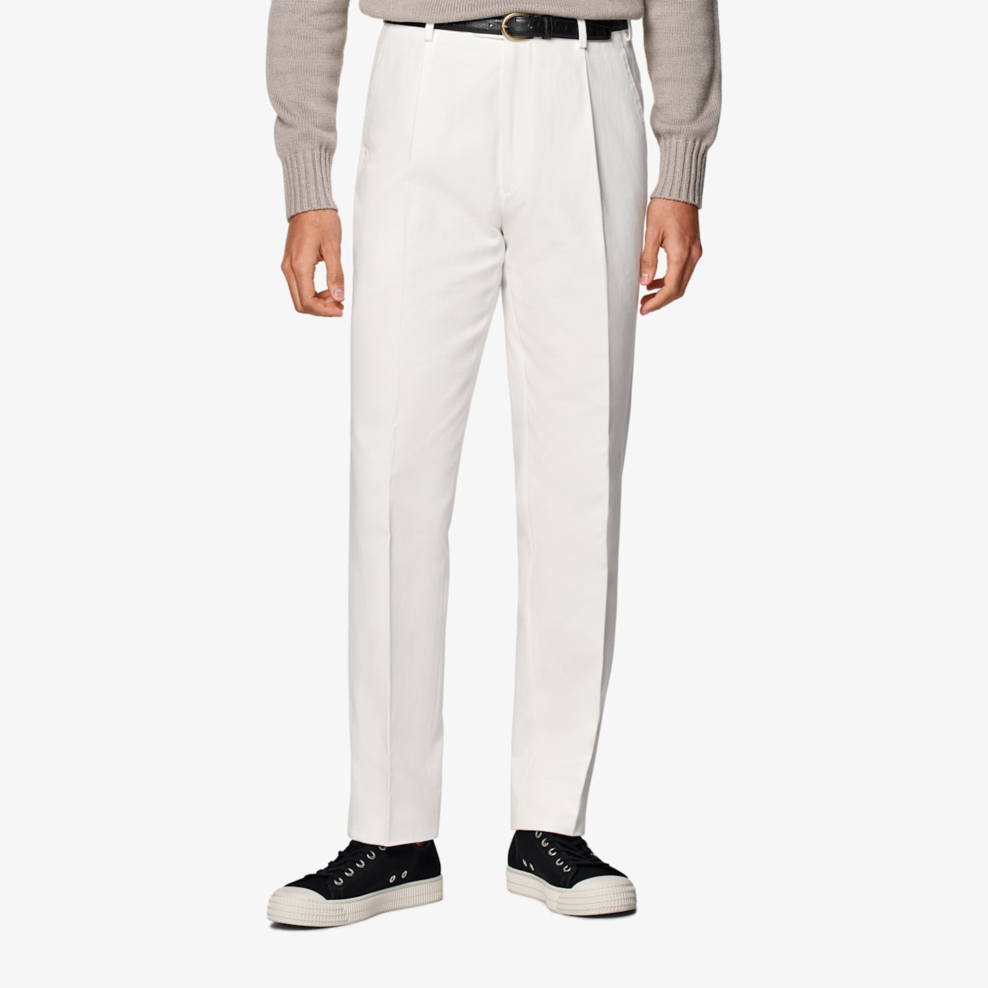 Suitsupply Off-white Wide Leg Straight Chinos