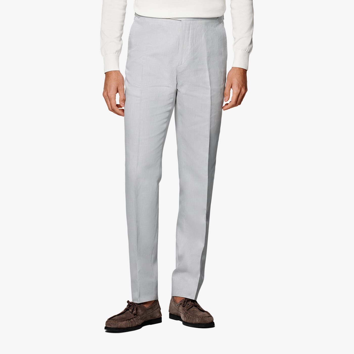 Suitsupply Light Grey Slim Leg Straight Pants