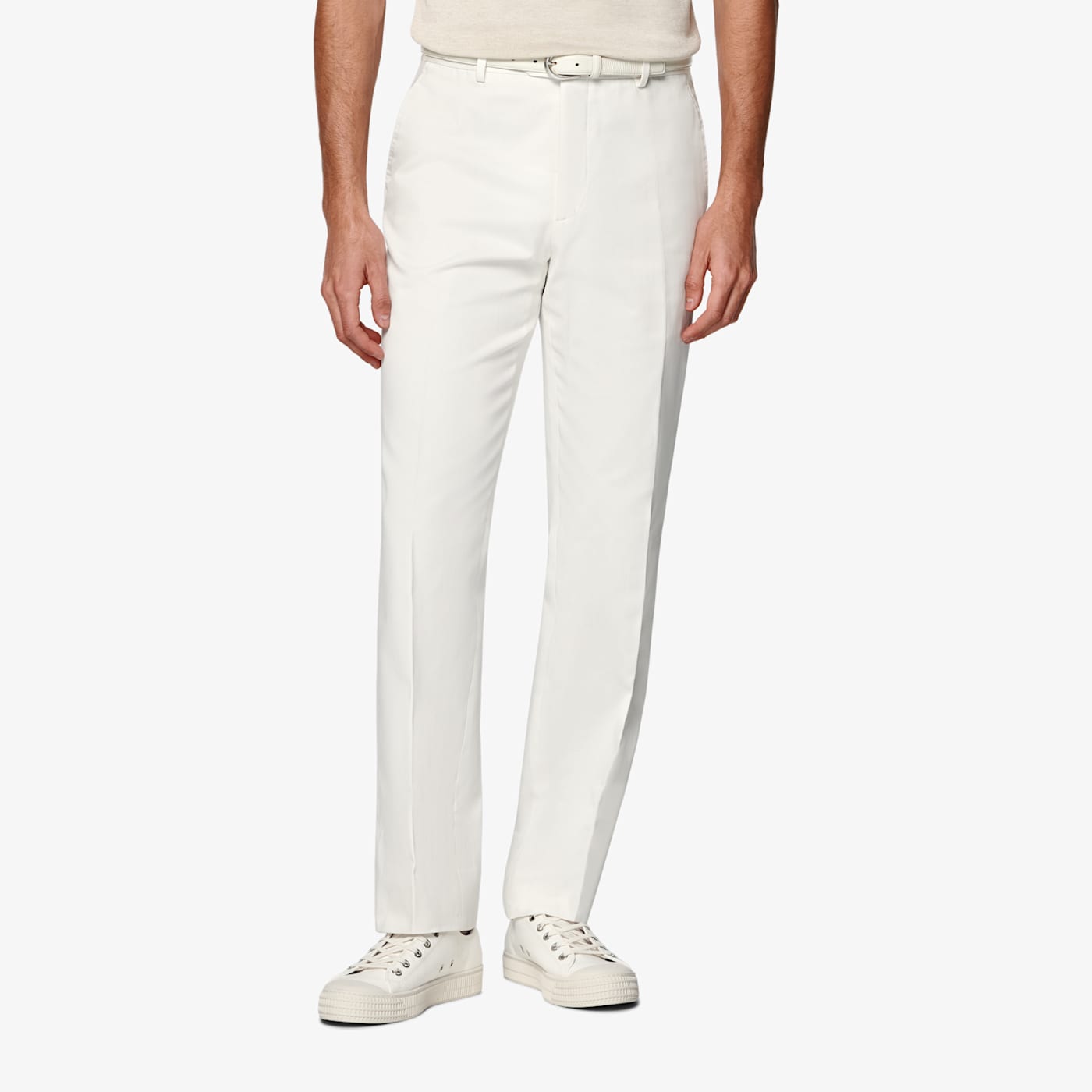 Suitsupply Off-white Wide Leg Straight Chinos
