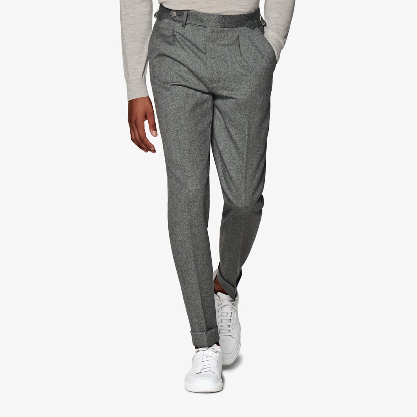 Light Grey Pleated Vigo Pants