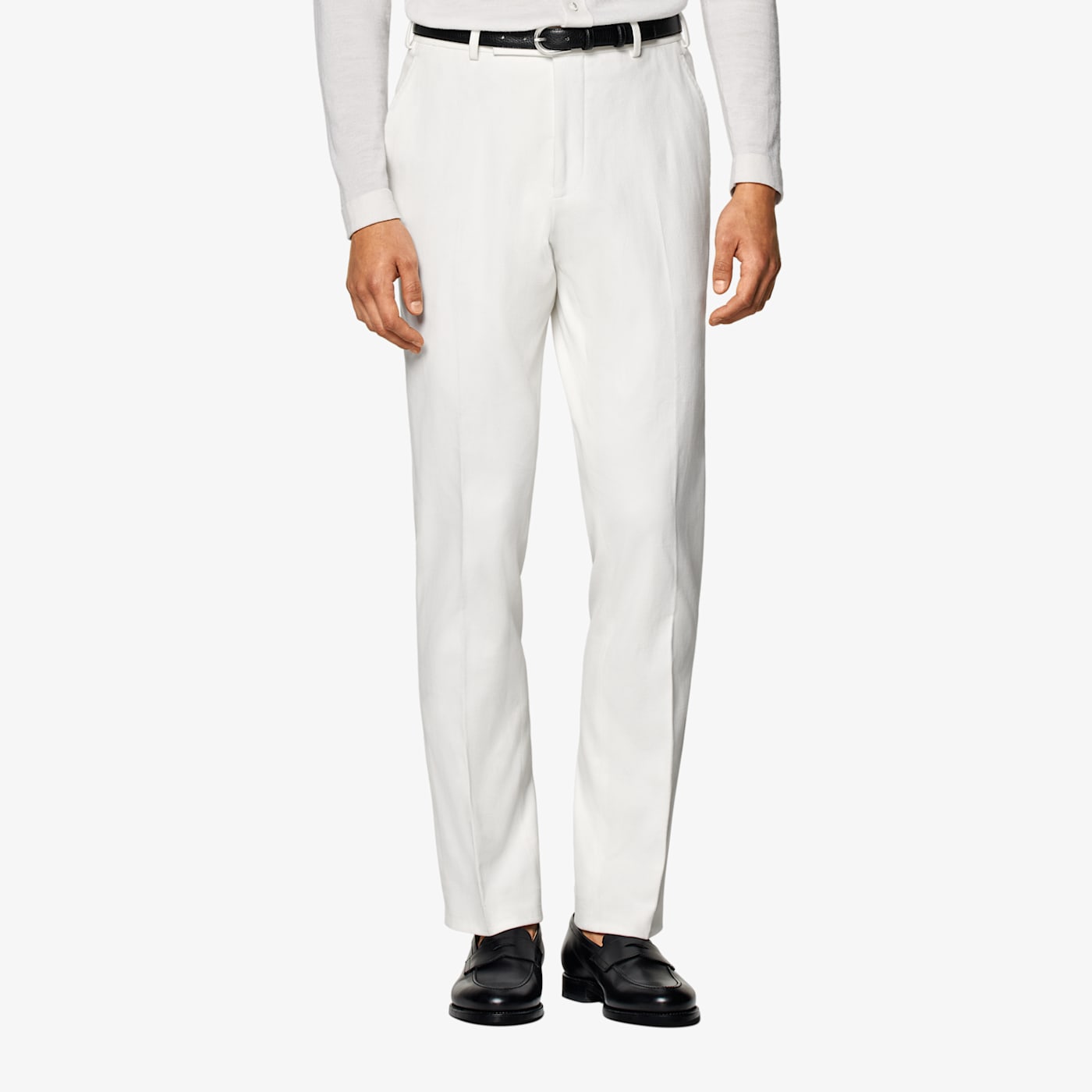 Suitsupply Off-white Wide Leg Straight Chinos