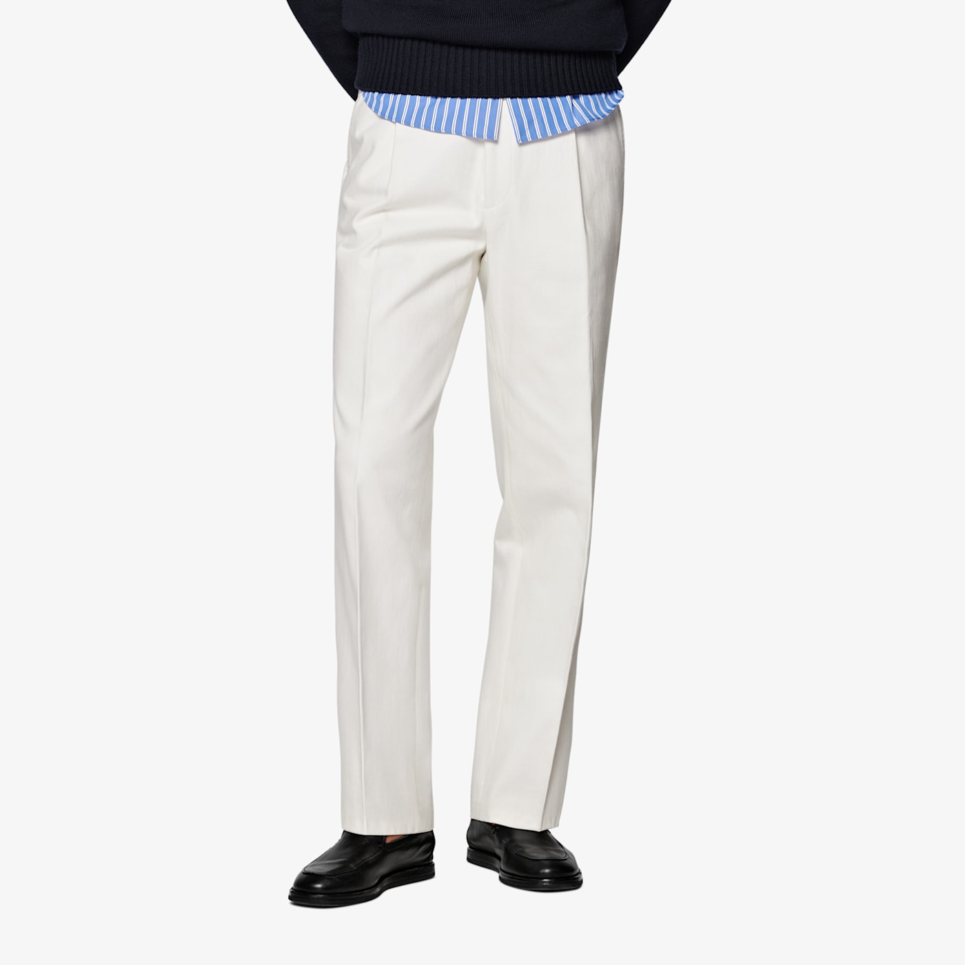 Suitsupply Off-white Wide Leg Straight Chinos