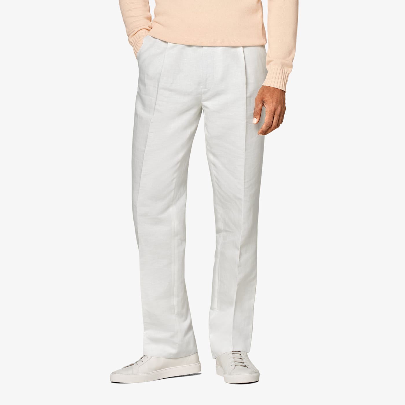 Suitsupply Off-white Wide Leg Straight Chinos