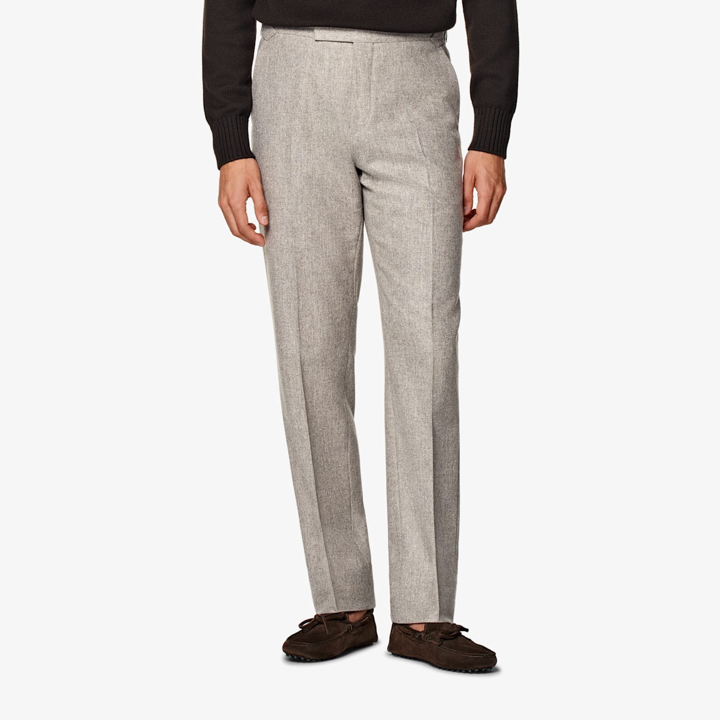 Suitsupply Taupe Straight Leg Pants