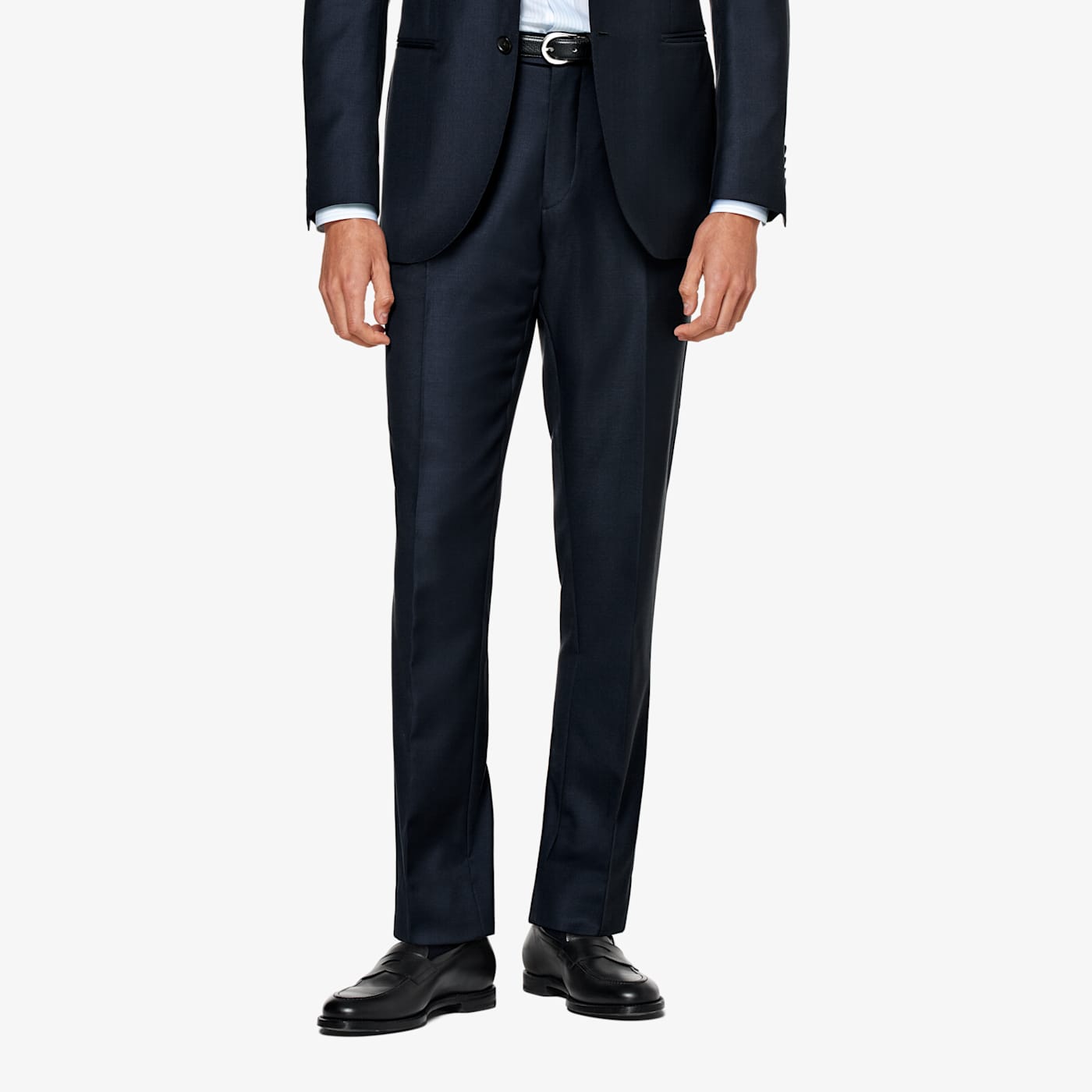 Suitsupply Black Slim Leg Straight Tuxedo Pants