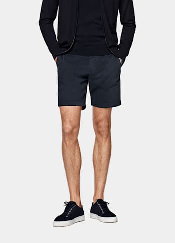 Navy Slim Leg Shorts