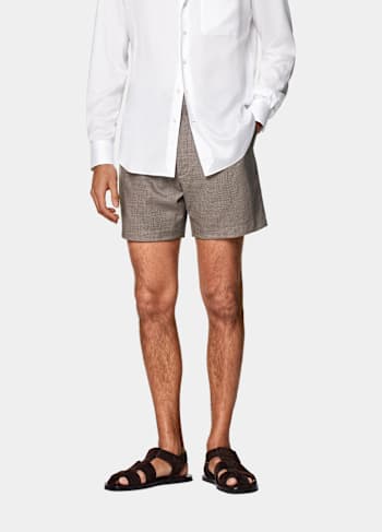 Taupe Straight Leg Shorts