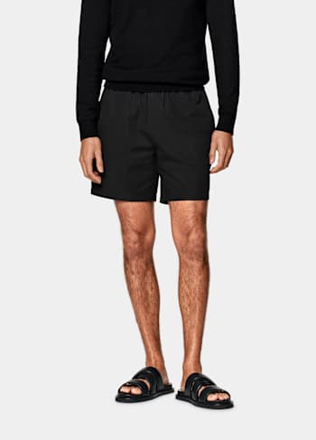 Black Straight Leg Shorts