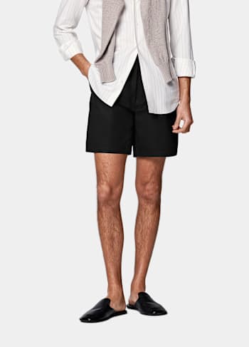 Black Straight Leg Shorts