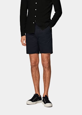 Navy Slim Leg Shorts
