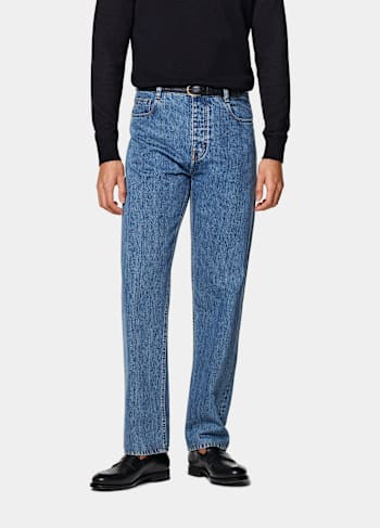 Mid Blue Straight Leg Jeans