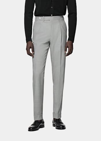 Pantaloni Vigo grigio chiaro con pince