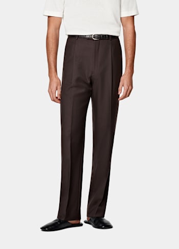  Dark Brown Wide Leg Straight Pants