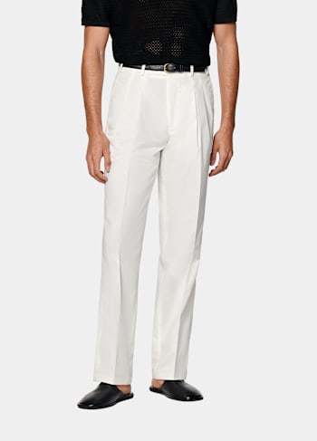 Off-White Wide Leg Straight Chinos