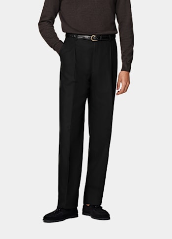 Black Wide Leg Straight Pants