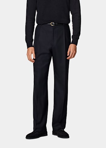 Pantalon Wide Leg Straight bleu marine