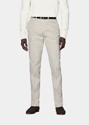 Light Brown Slim Leg Straight Chinos