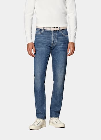 Jean Slim Leg Tapered bleu moyen