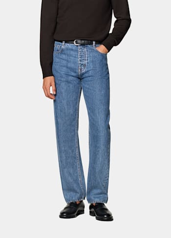 Jeans mittelblau Straight Leg