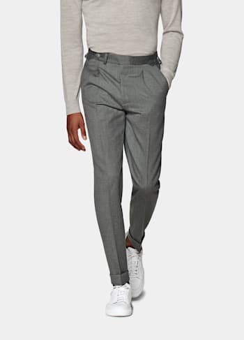 Vigo 灰色褶裥长裤