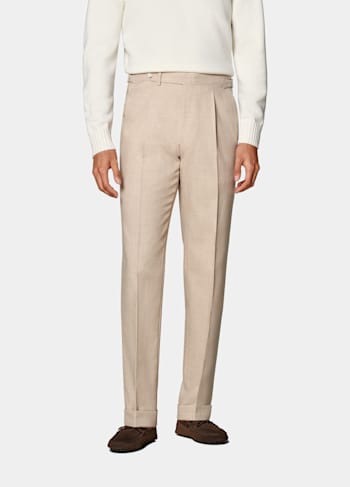 Pantaloni color sabbia slim leg tapered