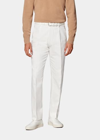  Off-White Wide Leg Tapered Pants