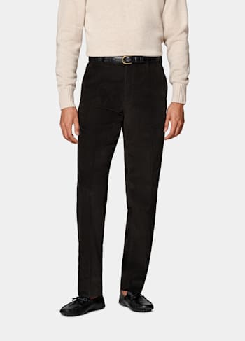 Dark Brown Straight Leg Trousers