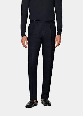 Pantalon Slim Leg Tapered bleu marine