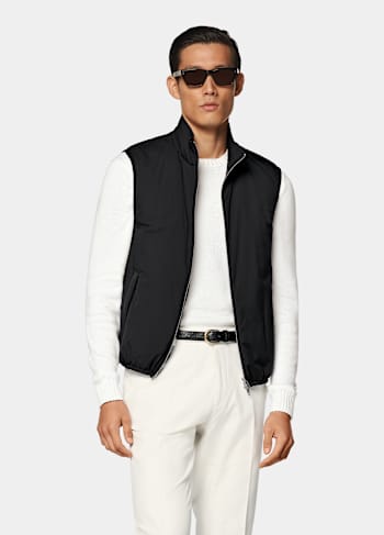 Black Light Padded Zip Vest