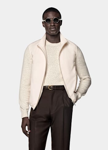Off-White Light Padded Zip Vest