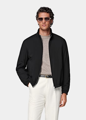 Black Reversible Bomber Jacket