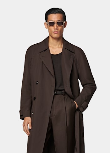 Dark Brown Belted Trench Coat
