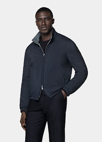 Navy Reversible Bomber Jacket