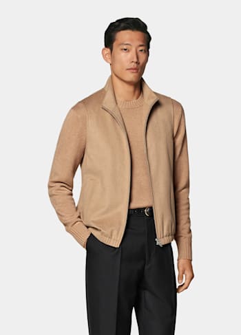 Mid Brown Zip Vest