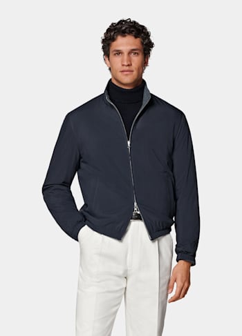 Bomber reversible azul marino