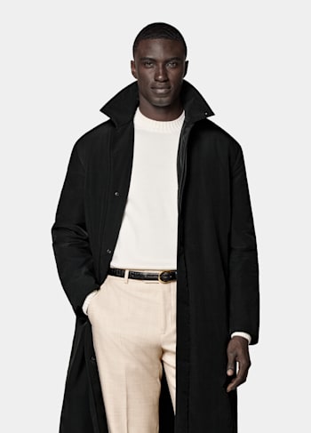 Black Padded Overcoat