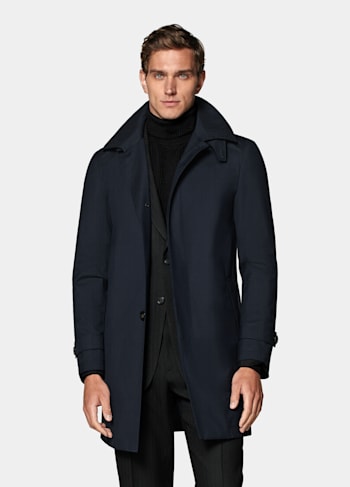 Manteau imperméable bleu marine