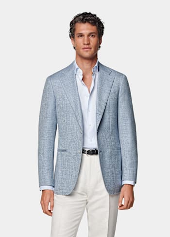 Light Blue Tailored Fit Havana Blazer