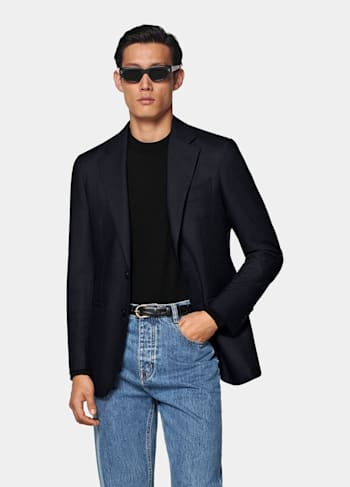 Navy Tailored Fit Havana Suit Jacket