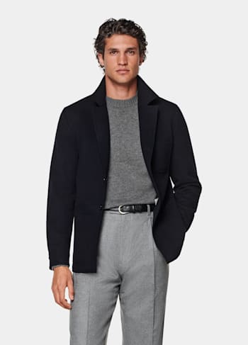 Navy Relaxed Fit Shirt-Jacket