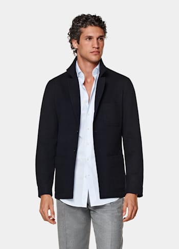 Navy Relaxed Fit Shirt-Jacket