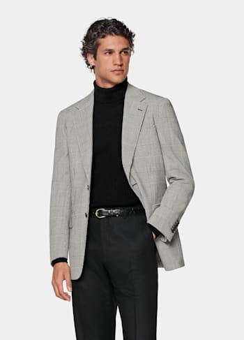 Giacca Milano nera a quadri tailored fit