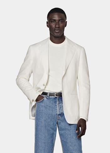 Blazer Havana coupe Tailored blanc cassé