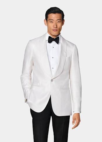 Veste de smoking Havana coupe Tailored blanc cassé