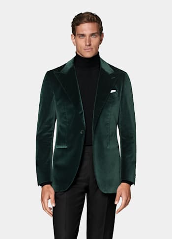 Dark Green Tailored Fit Havana Dinner Jacket