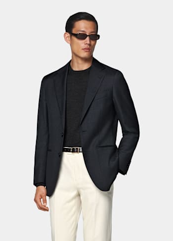 Dark Grey Tailored Fit Havana Suit Jacket
