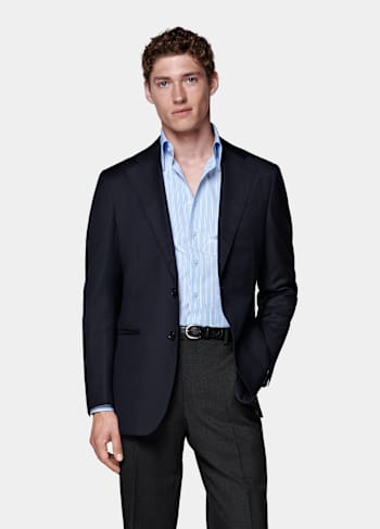 Navy Tailored Fit Havana Suit Jacket