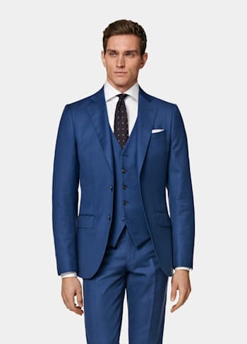 Mid Blue Three-Piece Lazio Suit