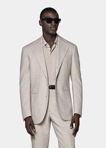 Light Taupe Relaxed Fit Roma Suit
