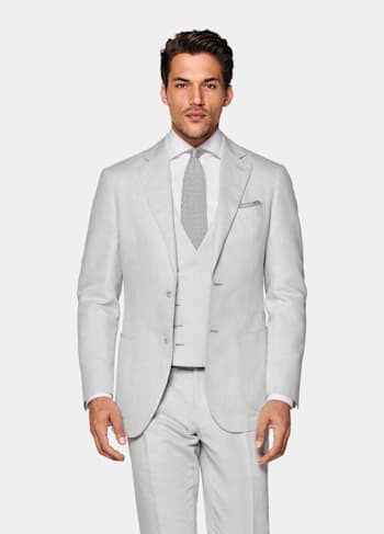 Light Grey Three-Piece Havana Suit